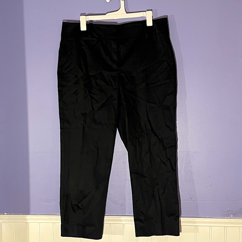 NWT Ann Taylor Petite cropped black work trousers